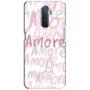 Чехол с розовым рисунком для Realme X2 Pro (Аморе любовь)