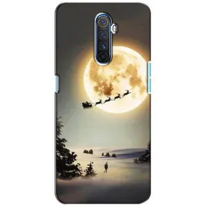 Новогодние, Праздничные Чехлы для Realme X2 Pro - 2024 год (Санта на луне)