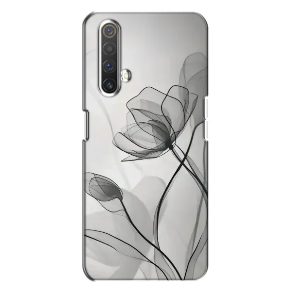 Чехол с принтом «Черные цветы» для Realme X3