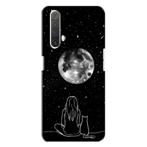 Чехол с рисунком кот на Realme X3 (Девушка с котом)
