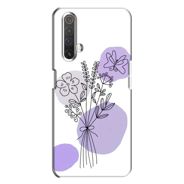 Чехол с принтом «Букет фиолетовая абстракция» для Realme X3