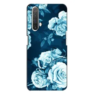 Чехлы (ART) Цветы на Realme X3 (VPrint) (Голубые Бутоны)