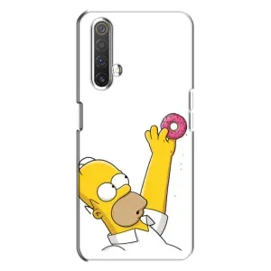 Чехол с Симпсонами для Realme X3 (VPrint) (Гомер с пончиком)
