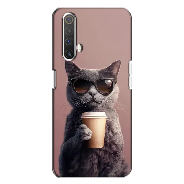 Чехол с принтом «Кот с кофе» для Realme X3