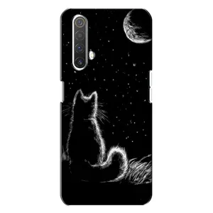 Чехол с принтом для Realme X3 (AlphaPrint) Модные коты (Котик и луна)