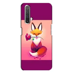 Чехлы с картинкой Лисички для Realme X3 (VPrint) (Лисичка с розочкой)