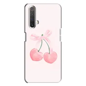 Чехол с розовым рисунком для Realme X3 (Розовые вишни)