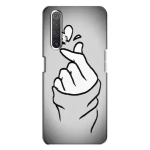 Чехол с принтом для Realme X3 (AlphaPrint - Знак сердечка) (Значок Love)