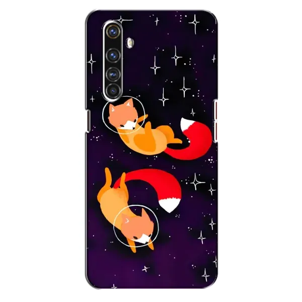 Чохол з принтом «Лисички космонавти» для Realme X50 Pro