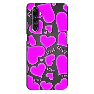 Чехлы для любимой на Реалмі Х50 Про (VPrint) (Pink hearts)