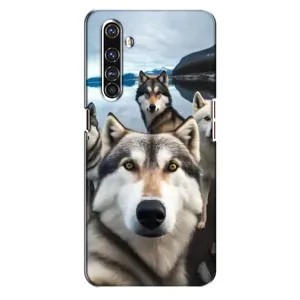 Чохол з Хаскі Realme X50 Pro - (AlphaPrint) (Селфі Хаскі)