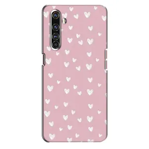 Чохол з розовим принтом для Realme X50 Pro (Сердечки на рожевому)