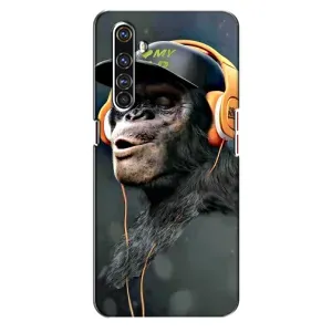 Чохол з Мавпами Realme X50 Pro - (AlphaPrint) (В навушниках)
