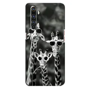 Силіконовий чохол з КАРТИНКАМИ літо для Realme X50 Pro (AlphaPrint) (Жирафи в окулярах)