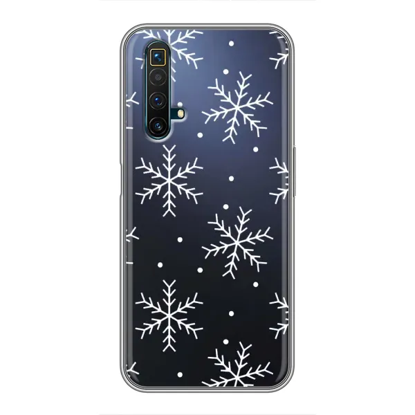 Чехол с принтом «Белые снежинки» для Realme X50 Чехол с принтом «Белые снежинки» для Realme X50