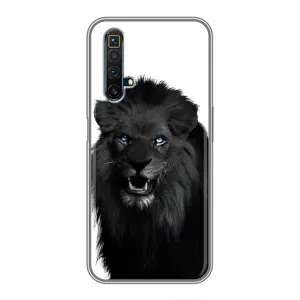 Чехлы с картинками животных Realme X50 (Черный ЛЕВ)