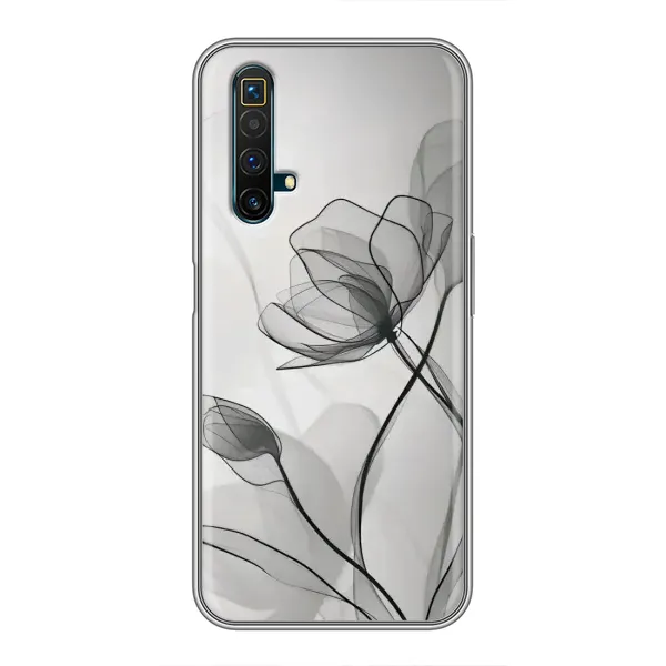 Чохол з принтом «Чорні квіти» для Realme X50