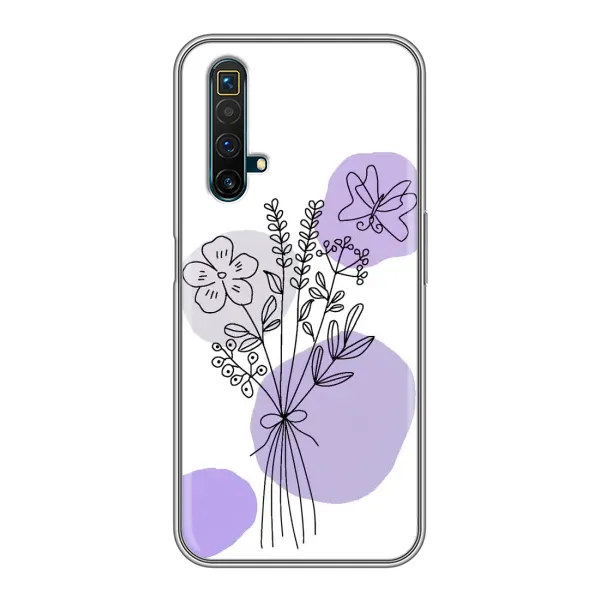 Чехол с принтом «Букет фиолетовая абстракция» для Realme X50