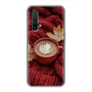 Чехол с уникальным дизайном «Осень с кофе» для Realme X50 (Кофе на пледе)