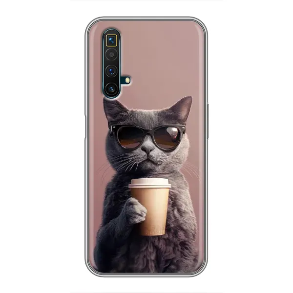 Чехол с принтом «Кот с кофе» для Realme X50