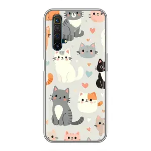 Чехол с рисунком кот на Realme X50 (Коллаж котов)