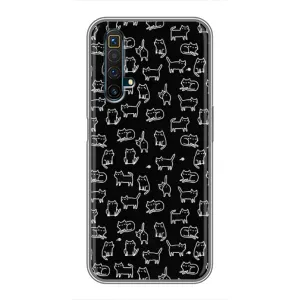 Чехол с принтом для Realme X50 (AlphaPrint) Модные коты (Меленькие котики)