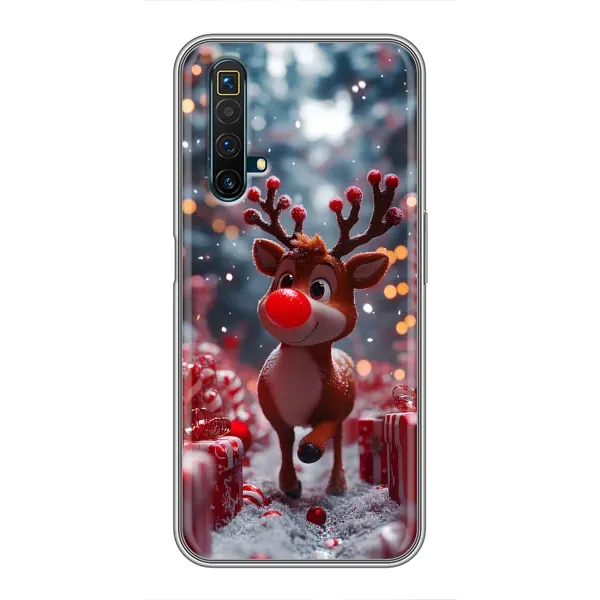 Чехол с принтом «Олень среди подарков» для Realme X50