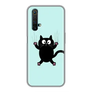 Чехол с принтом для Realme X50 (AlphaPrint) Модные коты (Падающий кот)