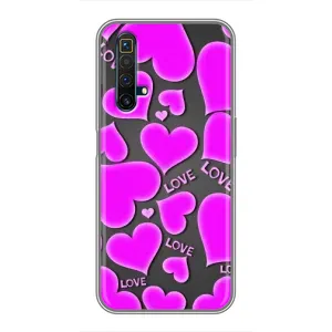 Чехлы для любимой на Реалмі Х50 (VPrint) (Pink hearts)