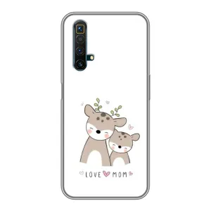 Чехлы для мамы на Realme X50 (Оленята мама и малыш)