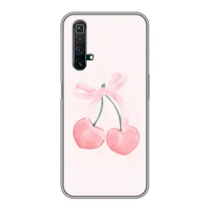 Чехол с розовым рисунком для Realme X50 (Розовые вишни)