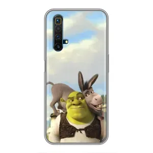 Чехол с мультфильмом Шрек на Realme X50 (Шрек и Осел)