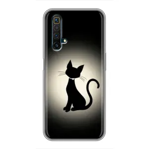 Чехол с принтом для Realme X50 (AlphaPrint) Модные коты (Силуэт котика)