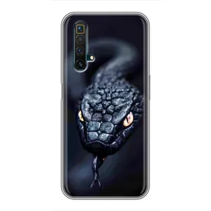 Чехол с картинкой «Хищники» для Realme X50 (Черная змея)