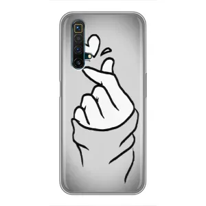 Чохол з принтом для Realme X50 (AlphaPrint - Знак сердечка) (Значок Love)