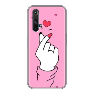 Чехол с принтом для Realme X50 (AlphaPrint - Знак сердечка)