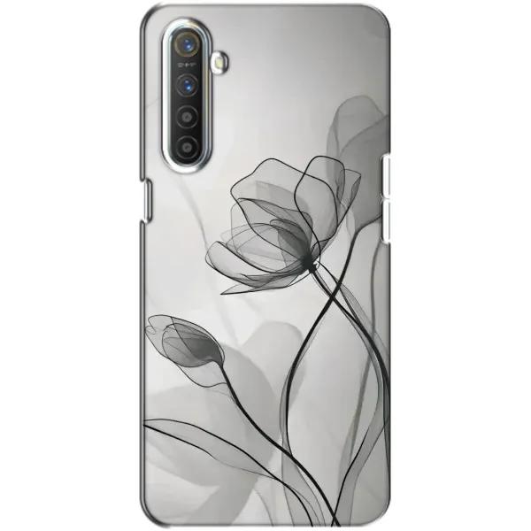 Чехол с принтом «Черные цветы» для Realme XT