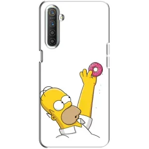 Чехол с Симпсонами для Realme XT (VPrint) (Гомер с пончиком)
