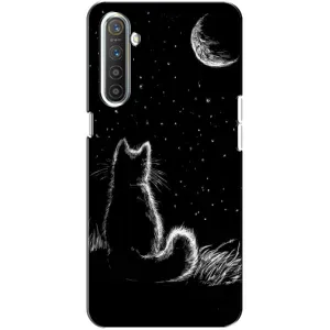 Чехол с принтом для Realme XT (AlphaPrint) Модные коты (Котик и луна)