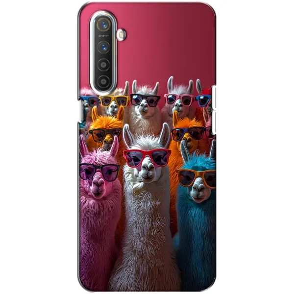 Чехол с принтом «Ламы в очках» для Realme XT