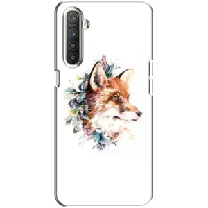 Чехлы с картинкой Лисички для Realme XT (VPrint) (Лисичка в цветочках)