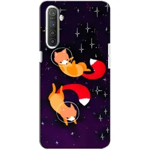 Чехлы с картинкой Лисички для Realme XT (VPrint) (Лисички космонавты)