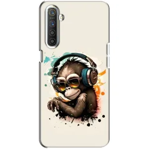 Чехол с Обезьянами Realme XT - (AlphaPrint) (Макака в наушниках)