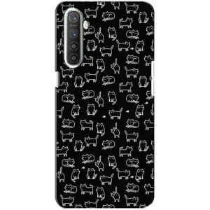 Чехол с принтом для Realme XT (AlphaPrint) Модные коты (Меленькие котики)