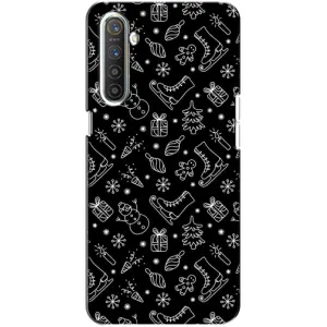 Новогодние, Праздничные Чехлы для Realme XT - 2024 год (Новогодний фон)