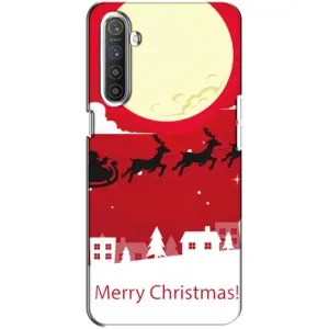 Рождественские Чехлы для Realme XT (VPrint) (Санта с оленями)