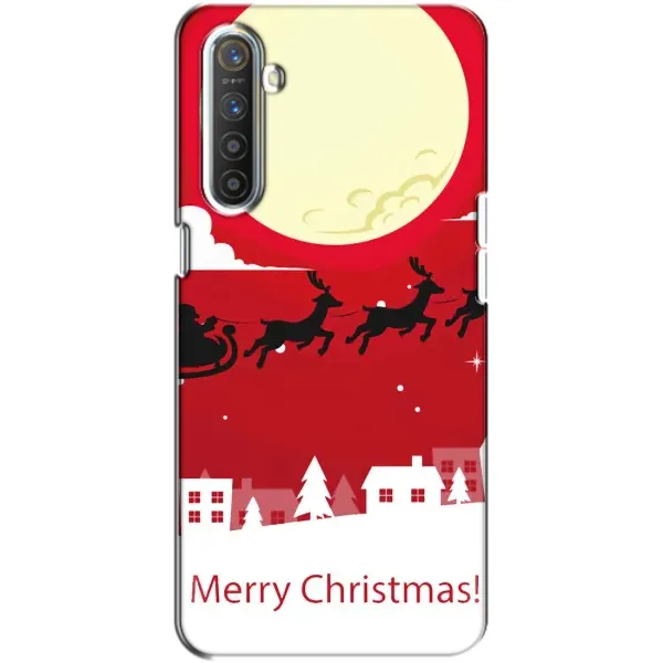 Чехол с принтом «Санта с оленями» для Realme XT