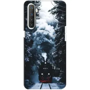 Новогодние, Праздничные Чехлы для Realme XT - 2024 год (Зимний поезд)