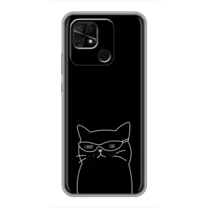 Чехол с рисунком кот на Xiaomi Redmi 10C (Равнодушный кот)