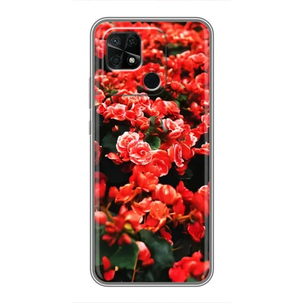 Чохол з принтом «Квіти червоні» для Xiaomi Redmi 10C Чохол з принтом «Квіти червоні» для Xiaomi Redmi 10C